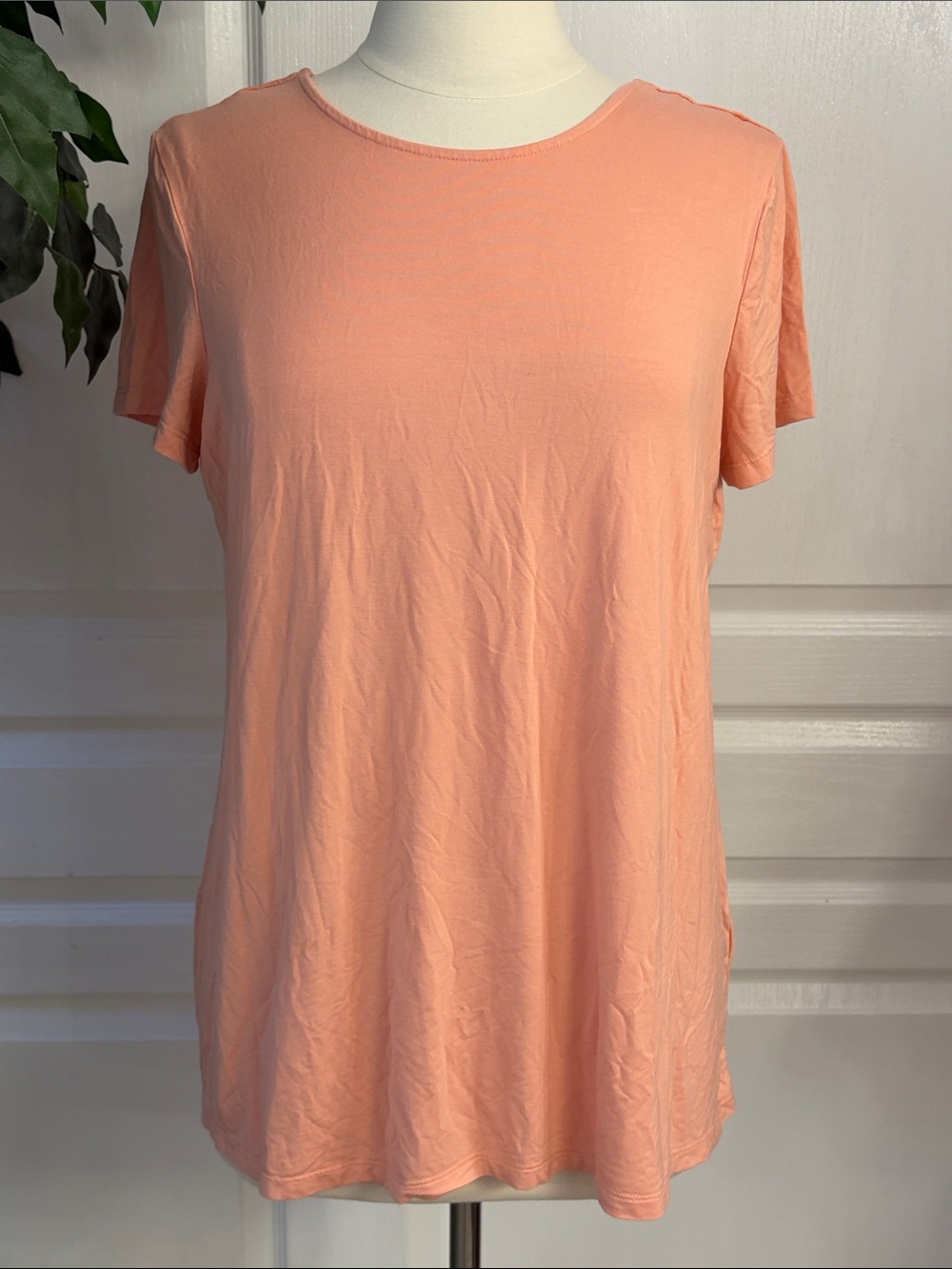 👚Susan Graver Weekend Cool Touch Short Sleeve Top ~ Pale Peach
